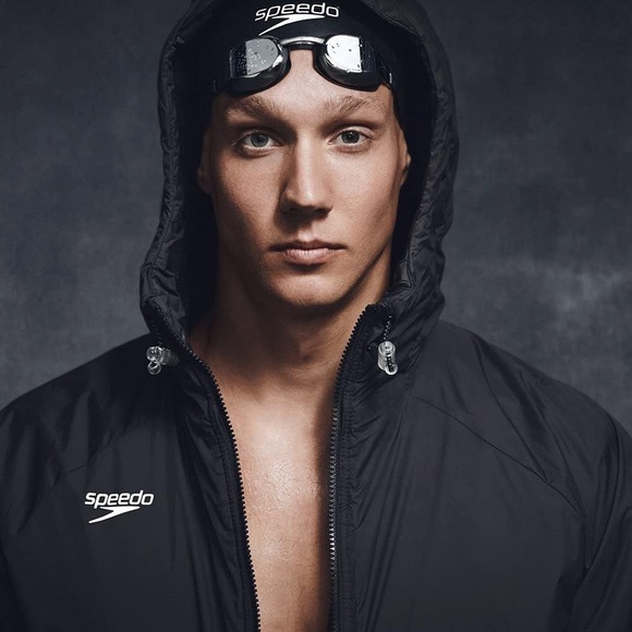 Speedo Elite Team Long Warm Up Parka Black Unisex XL Fleece Lined Hooded New - Picture 10 of 10